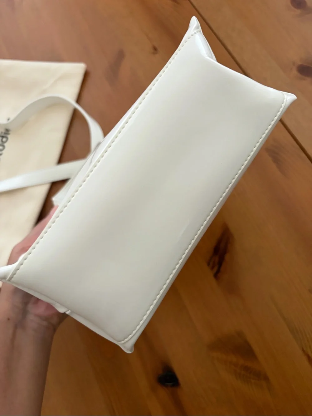 Acne Studios White Mini Logo Crossbody Shopper Tote Bag